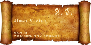 Ulman Vivien névjegykártya
